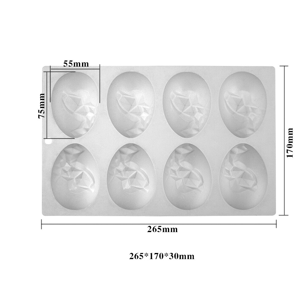 6 Cavity Gemstone Egg Mold Silicone