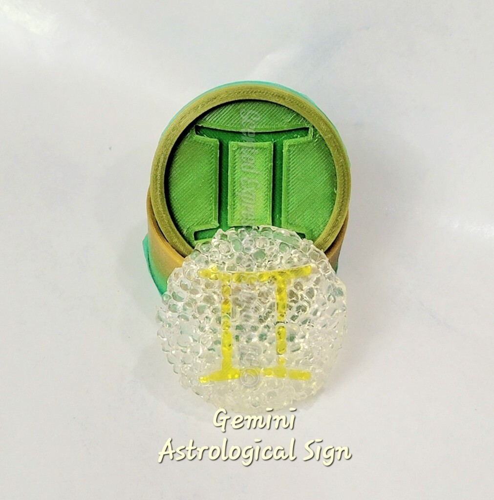 Gemini Astrological Sign Aroma Bead Freshie Solid Shampoo Bath Bomb 3D Mold