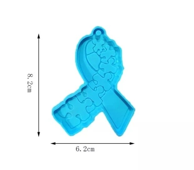 Puzzle Pieces Awareness Silicone Freshie Aroma Bead Mold W Hang Hole