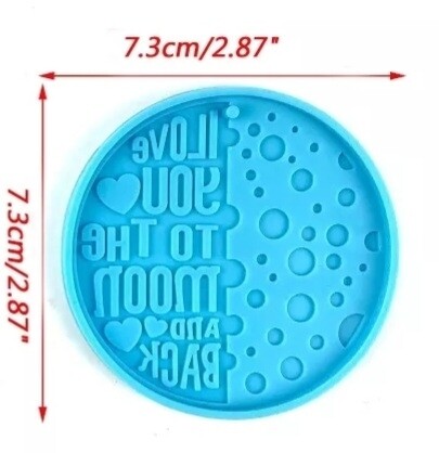 To The Moon and Back Silicone Freshie Mold W/ Hanging Hole