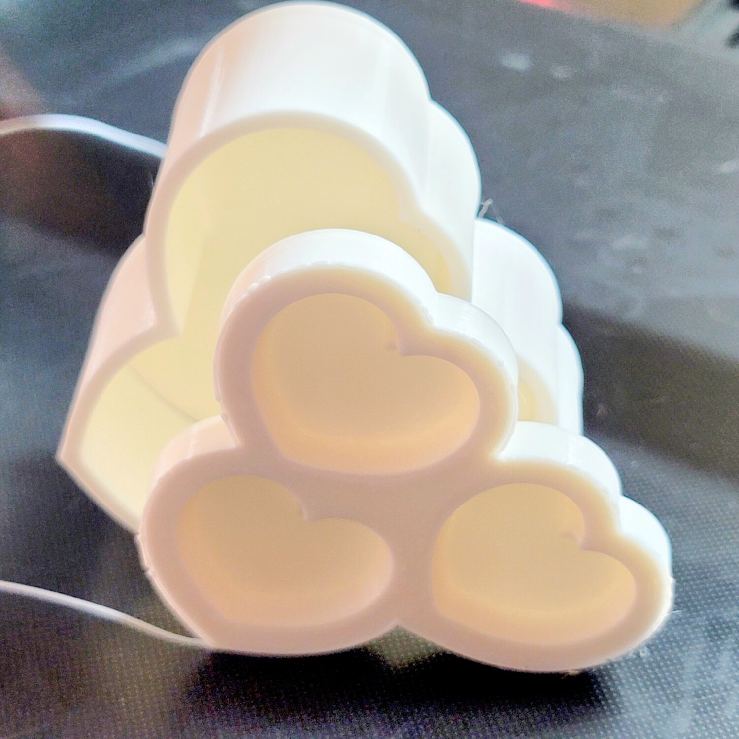 Triple Heart Bath Bomb Bubble Dough Solid Shampoo 3D Mold