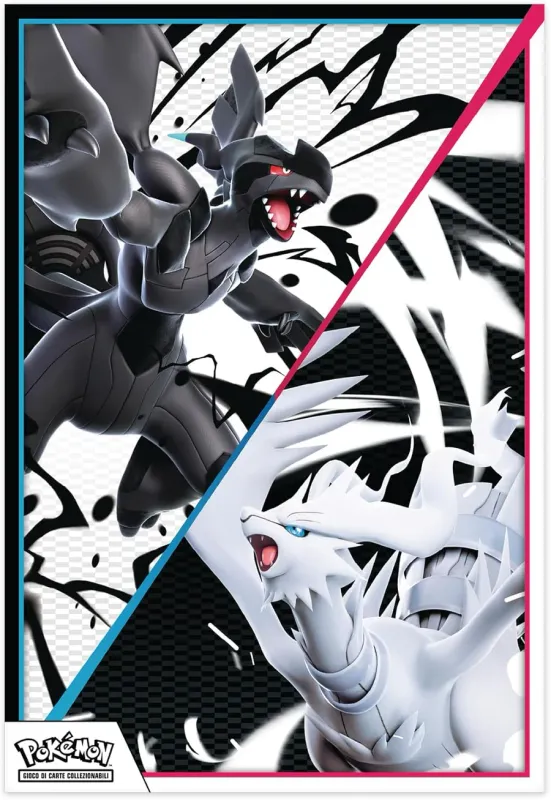 POKEMON COLLEZIONE CON POSTER UNIMA LUCE NERA &amp; FUOCO BIANCO ITA