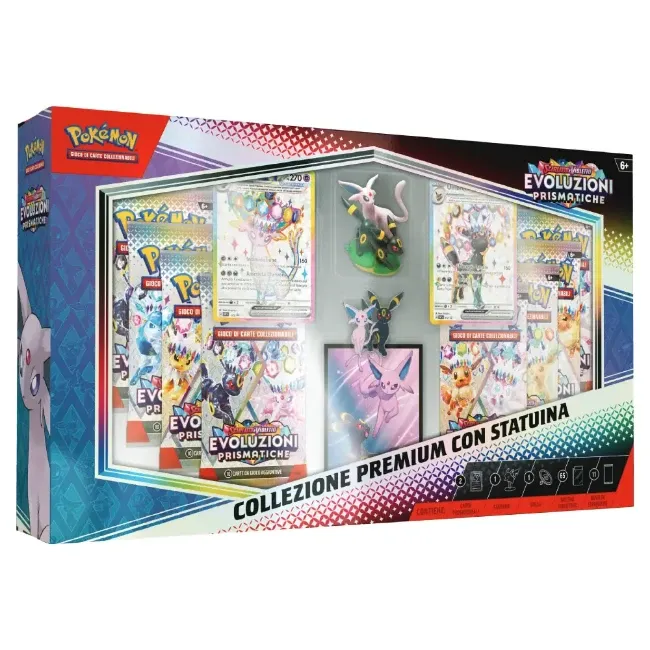 (PRE-ORDER)-POKEMON COLLEZIONE PREMIUM CON STATUINA DELL&#39;ESPANSIONE SCARLATTO E VIOLETTO-EVOLUZIONI PRISMATICHE ITA
