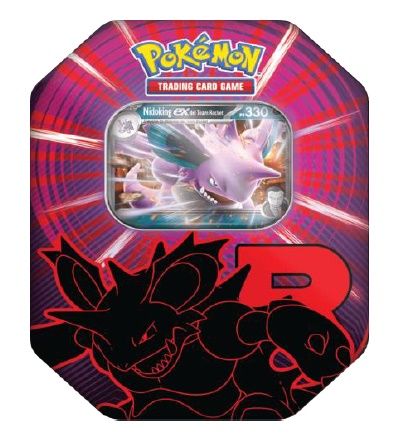 POKEMON TIN DA COLLEZIONE TEAM ROCKET MEWTWO EX-NIDOKING EX-PERSIAN EX ITA