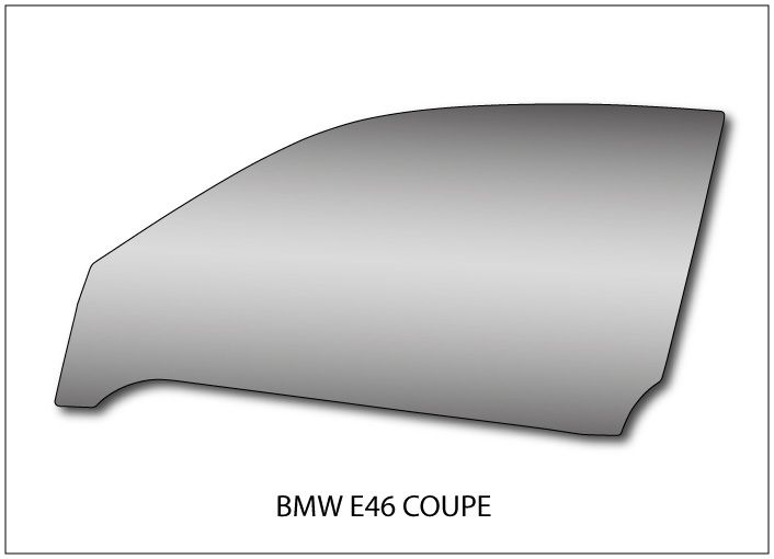 Lexan polycarbonate front door window for BMW 3 E46 Coupe