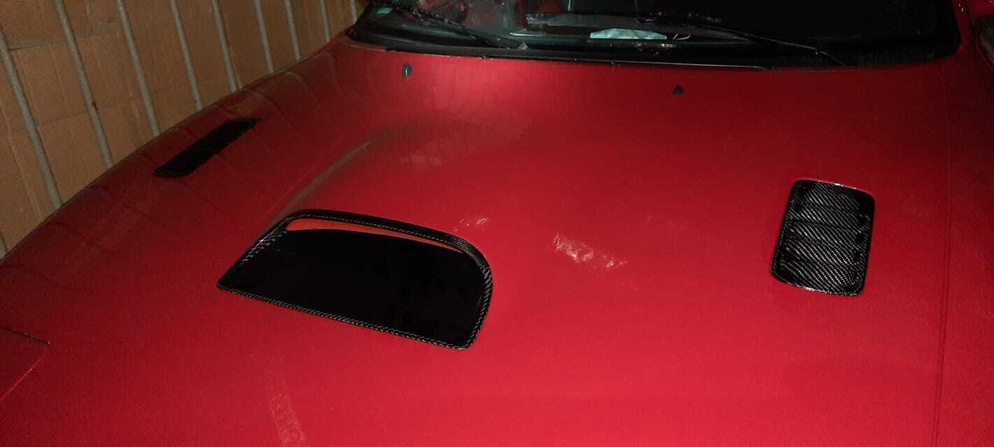 2 Inserts and Hood Scoop from Carbon Fiber for TOYOTA Celica  ST185 GT4