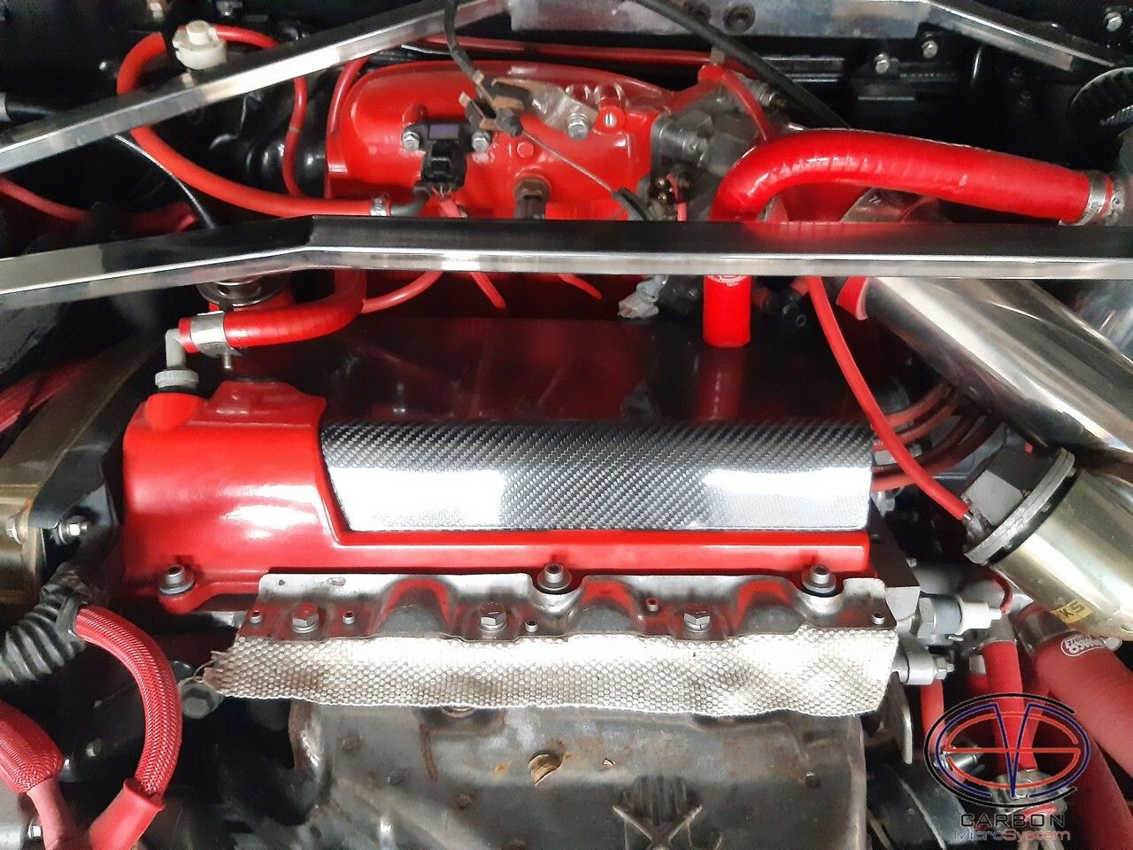 Spark plug cover from Carbon Fiber for 3S-GE - 3S-GTE engine Gen3 (for side intake manifold)