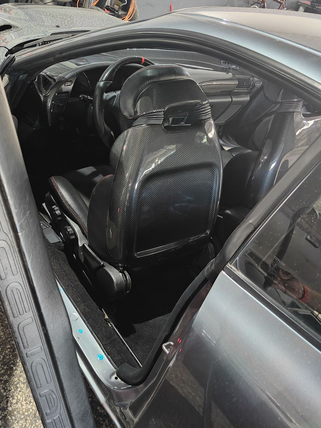 Front seat back covers from Carbon Fiber for TOYOTA Celica  ST18