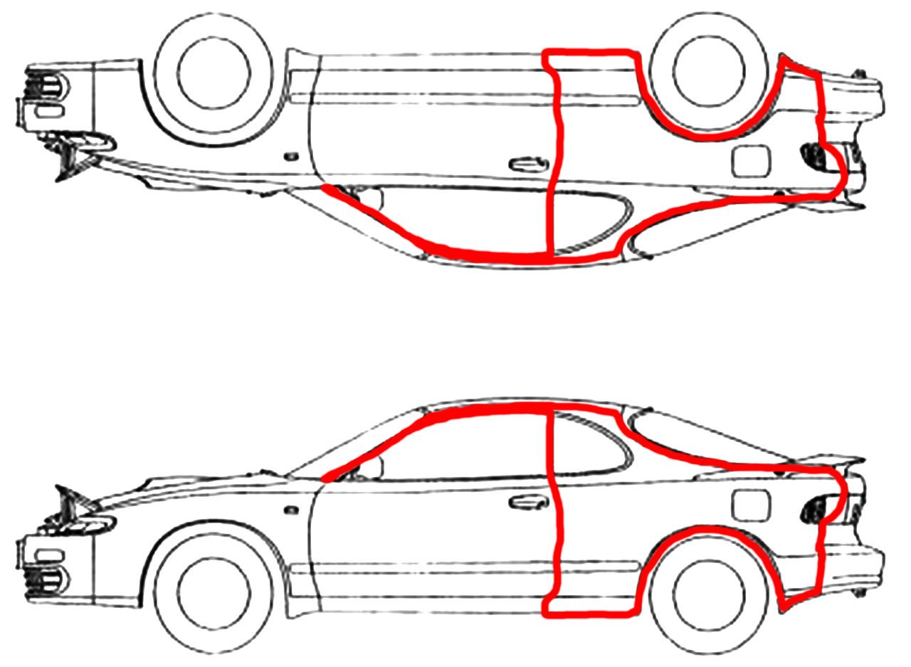 Rear Quarter panels for Toyota Celica ST18 from Carbon Fiber (wide body)