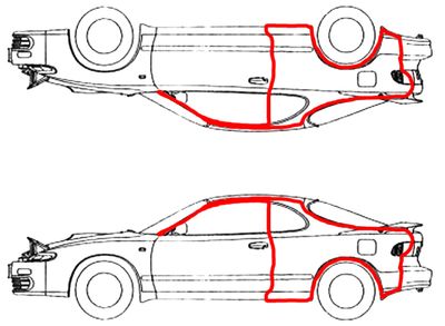 Rear Quarter panels for Toyota Celica ST18 from Carbon Fiber (wide body)