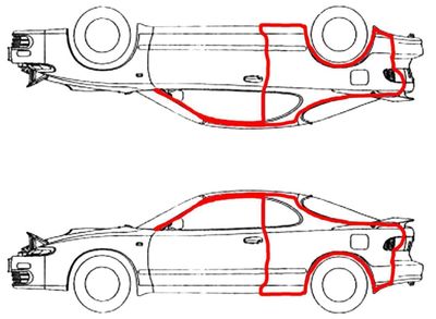 Rear Quarter panels for Toyota Celica ST18 from Carbon Fiber (wide body)