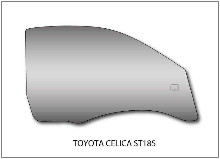 Lexan polycarbonate front door window for Toyota Celica ST18