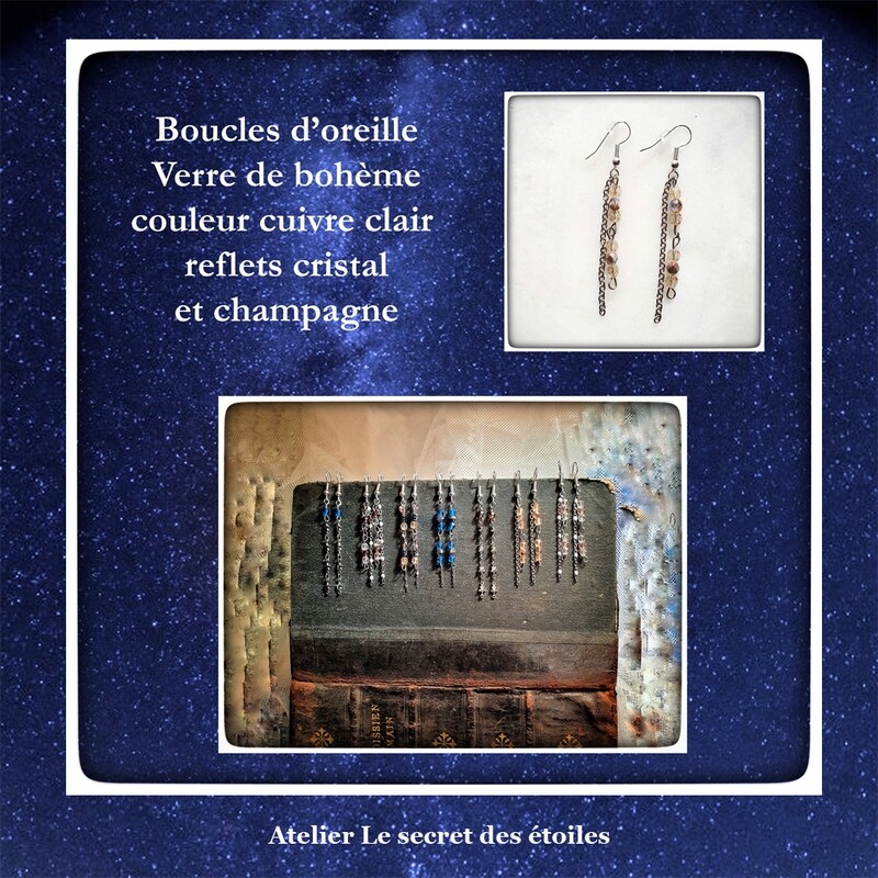 Boucles d’oreille Lumière cendrée / Constellations