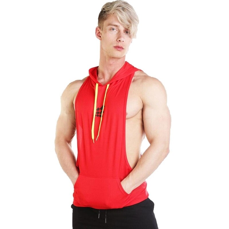 camiseta sin mangas con capucha