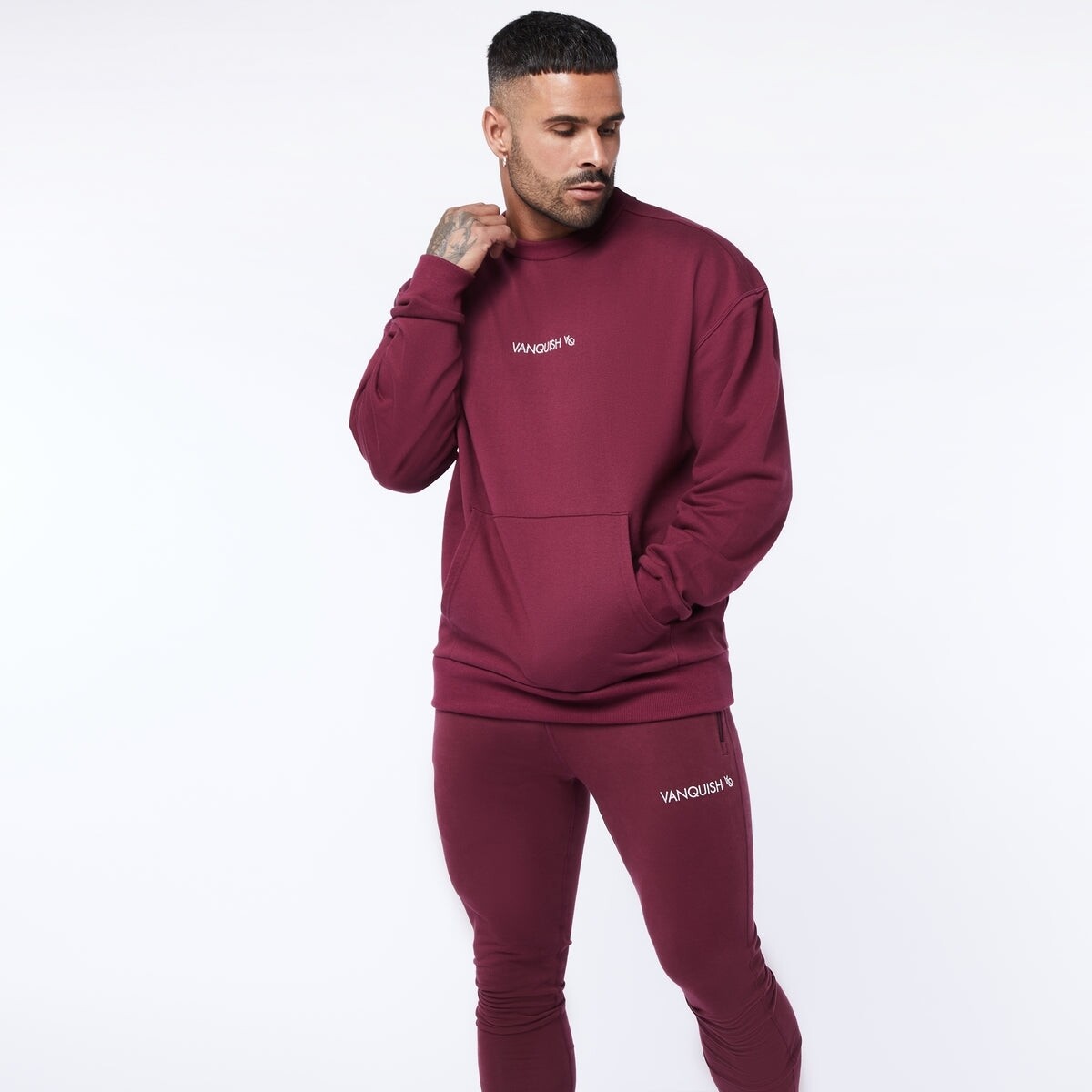 VANQUISH CORE BURGUNDY OVERSIZED SWEATER