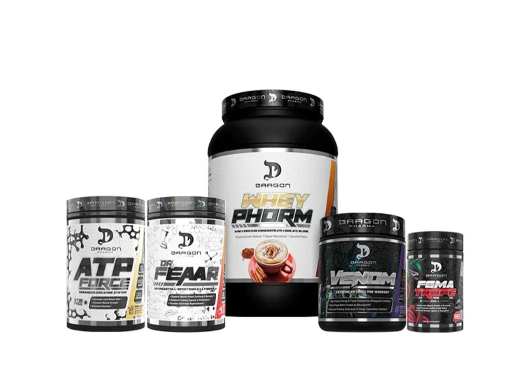 MUSCLE BUILDING STACK (FOR HER)

- WHEYPHORM 

- VENOM

- ATP FORCE

- DR.FEAAR - PEACH GUAVA

- FEMATROPE
