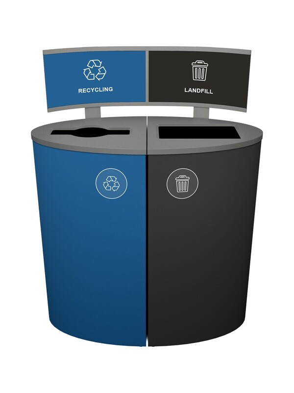 Spectrum® Series - Double - Ellipse - Blue/Black - Mixed/Full - Recycling/Landfill