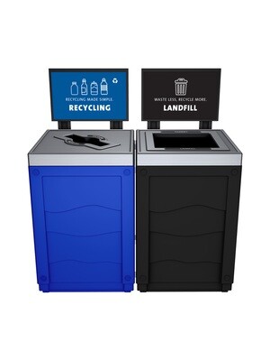 Evolve® Series - Double - Cube - Blue/Black - Mixed/Full - Recycling/Landfill