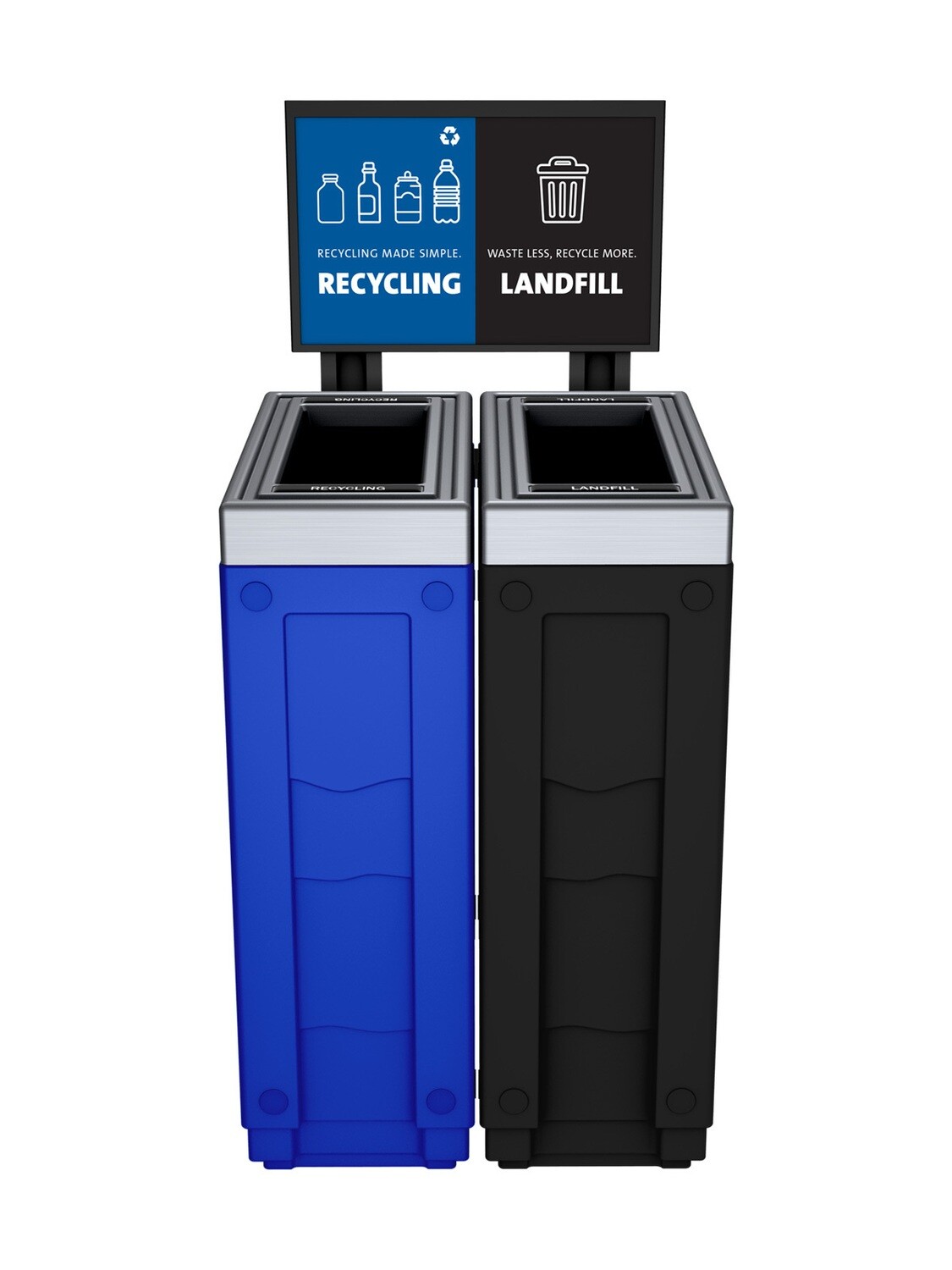 Evolve® Series - Double - Cube Slim - Blue/Black - Full/Full - Recycling/Landfill