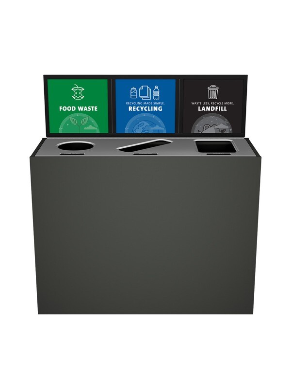 Aristata® Series - Triple - Slate Finish - Circle/Slot/Full - Food Waste/Recycling/Landfill