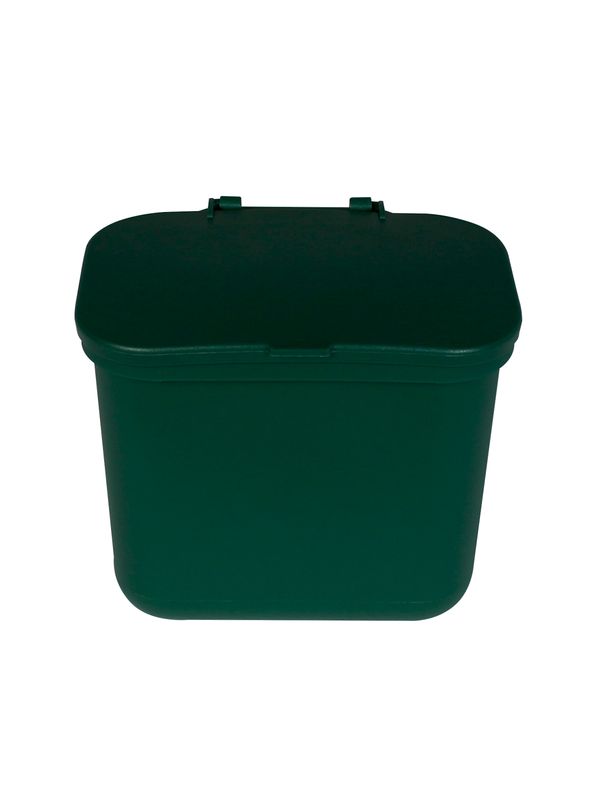 Hanging Food Waste Basket with Lid - Dark Green