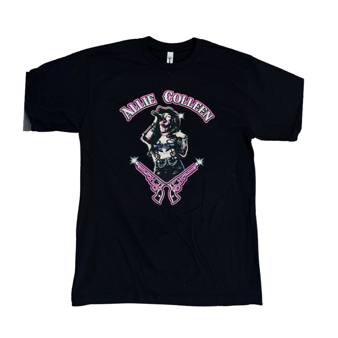 Neon Pink on Black Tee