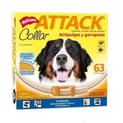 Collar attack antipulgas y garrapatas 63 cm