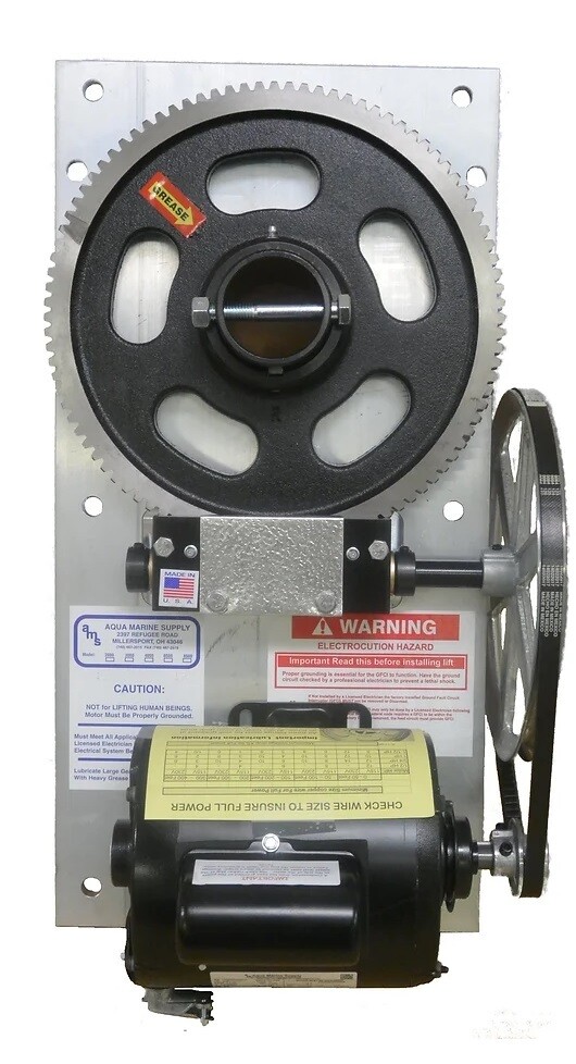AC Worm Gear Winch with wiring &amp; switch  3000 lb. capacity