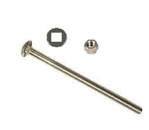 SS Carriage Bolt 5/8 x 12"  includes nut &  flat mounting washer