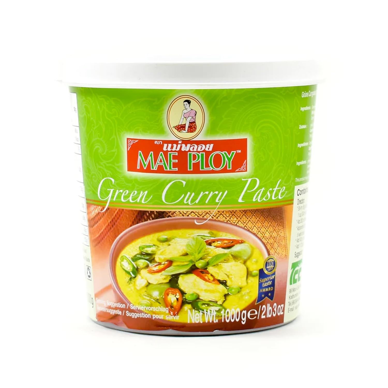 GREEN CURRY PASTE 1KG CTN12 MAEPLOY