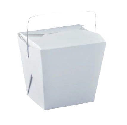 26OZ NOODLE BOX WITH IRON HANDLE (PE LIN) WHITE 450PC/CTN