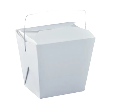 26OZ NOODLE BOX WITH IRON HANDLE (PE LIN) WHITE 450PC/CTN