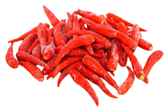 FROZEN WHOLE CHILLI NO STEM 1KG /PACK