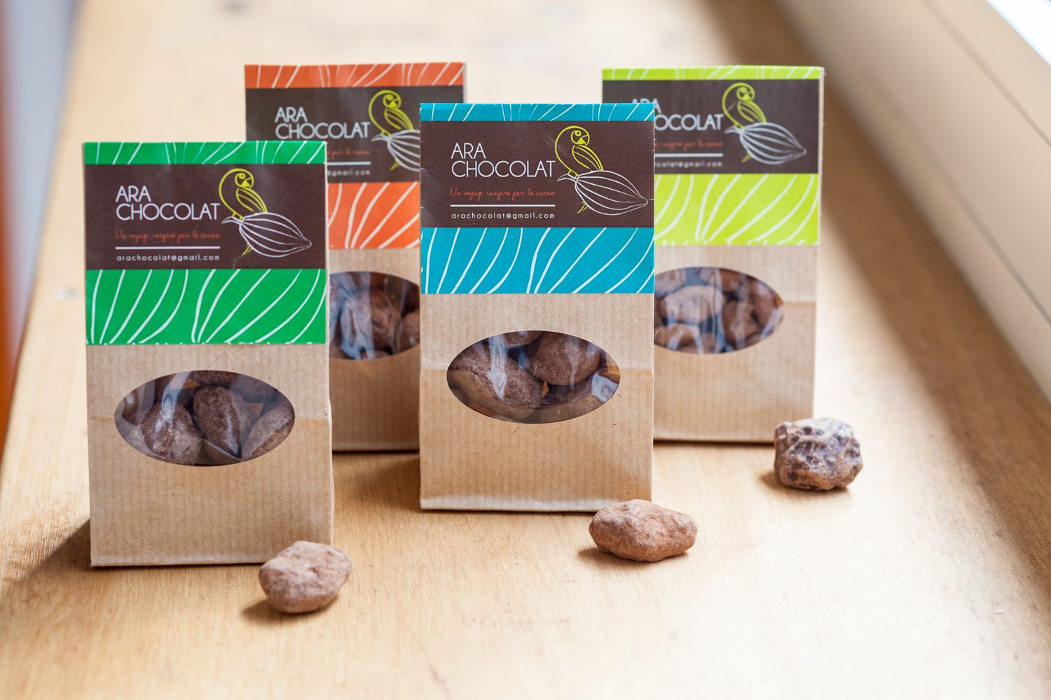 Fèves de cacao au chocolat