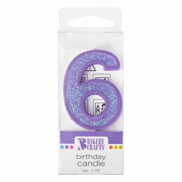 Glitter Number Candle
