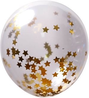 12" Clear Star Confetti Gold