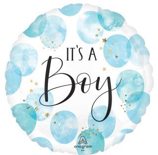 18" Baby Boy Blue Watercolor Balloon