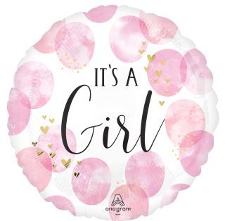 18" Baby Girl Pink Watercolor Balloon