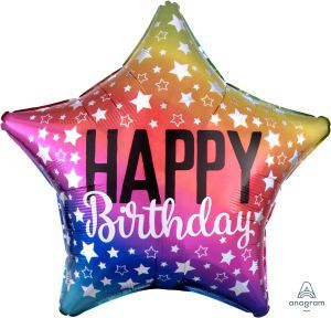 18" Star Rainbow Star Balloon