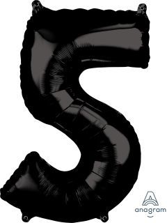 26" Black Number 5 Balloon