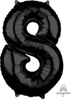 26" Black Number 8 Balloon