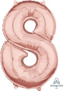 26" Rose Gold Number 8 Balloon
