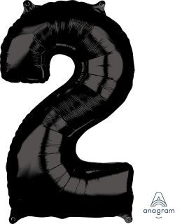 26" Black Number 2 Balloon