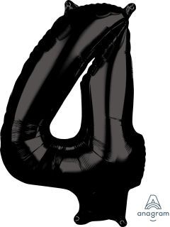 26" Black Number 4 Balloon