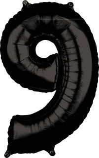 26" Black Number 9 Balloon