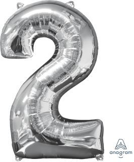 26" Silver Number 2 Balloon