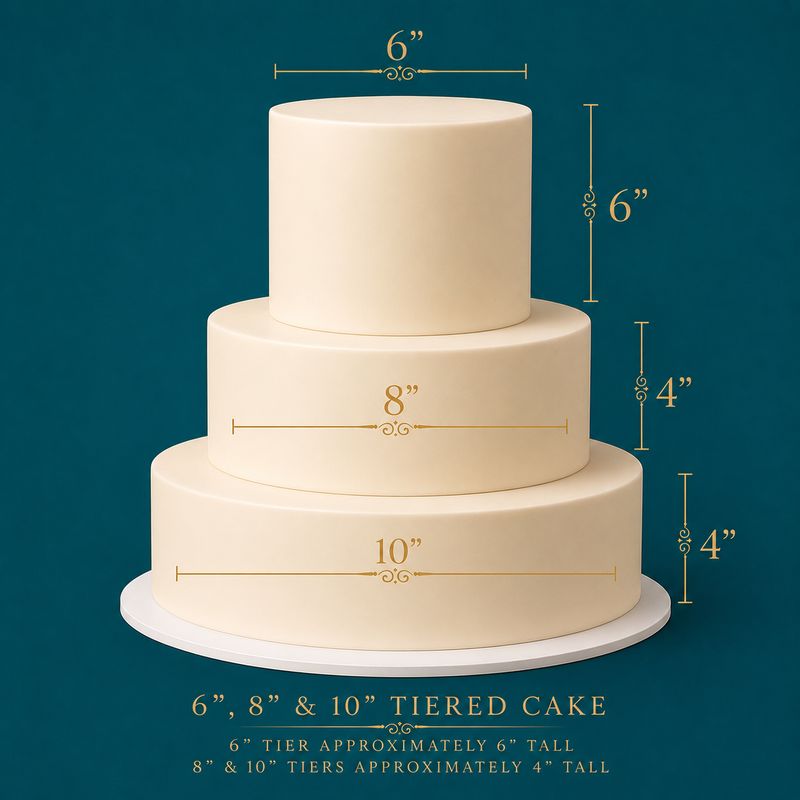 6" extra tall/8"/10" -  3-Tiered Cake