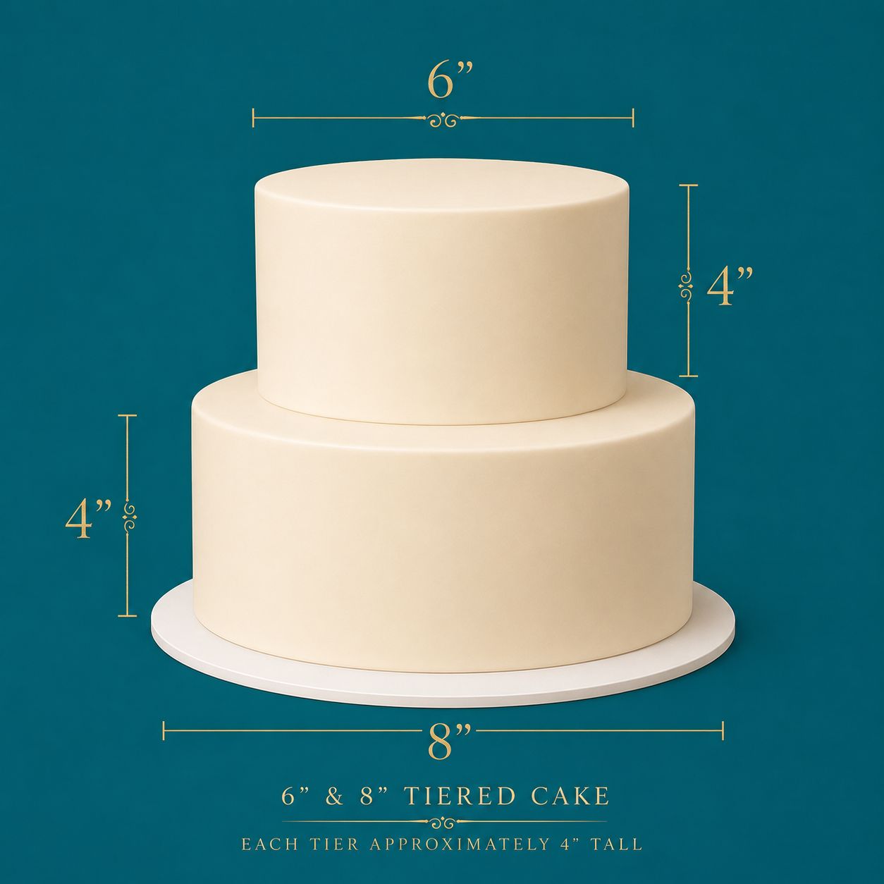 6"/8" -  2-Tiered Cake