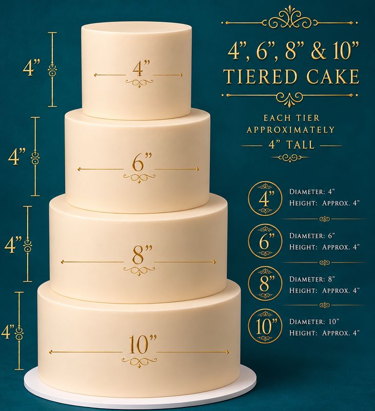 4"/6"/8"/10" -  4-Tiered Cake