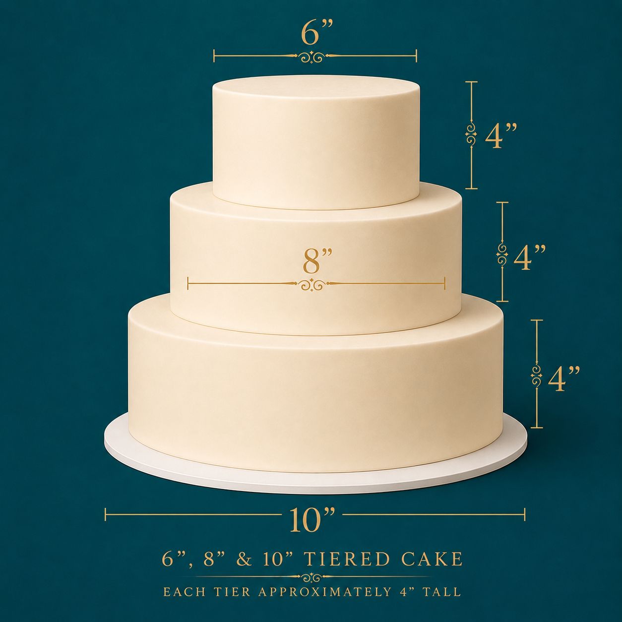6"/8"/10" -  3-Tiered Cake